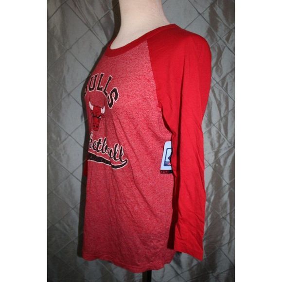 NWT! Majestic Threads Women LG Chicago Bulls NBA Basketball‎ 3/4 Sleeve Wade #3 - Picture 2 of 10